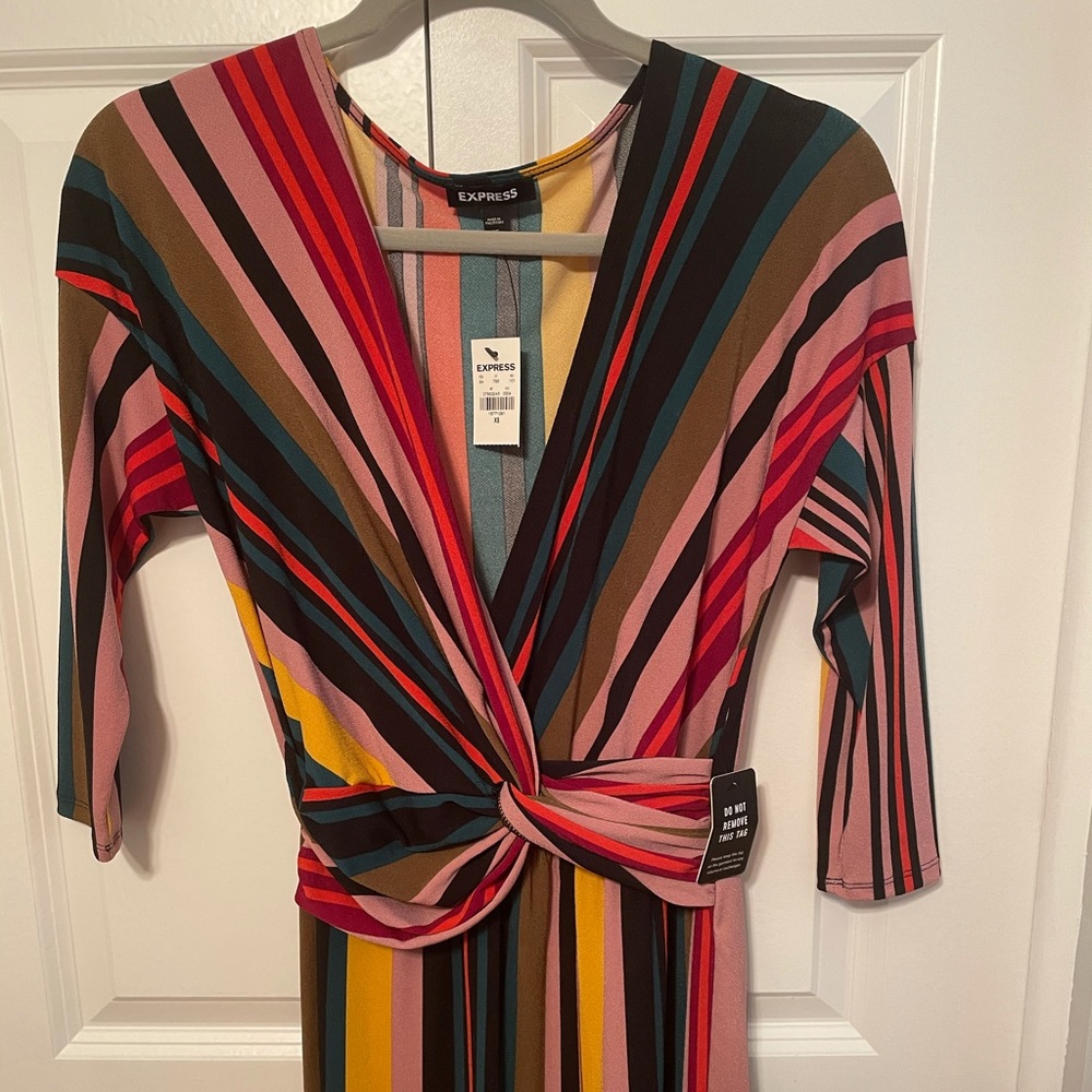 New Express Multicolor striped jumpsuit